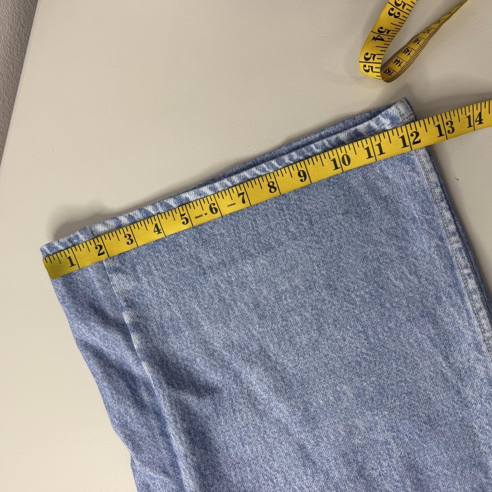 Dear Scarlett Pants Womens 1X Blue Denim Wide Leg Pull On Elastic Waist Zenim - Picture 11 of 12